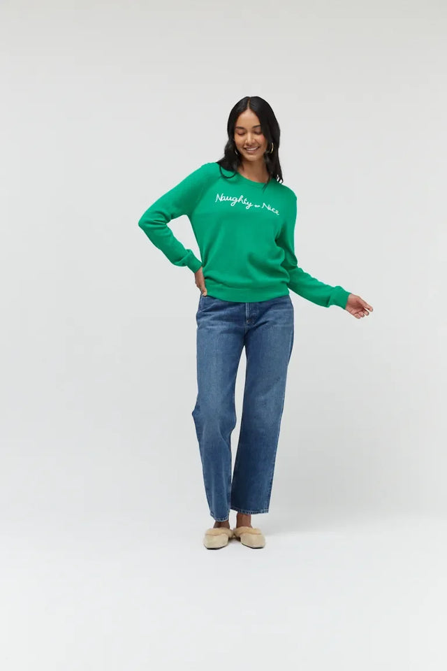 Green Wool-Cashmere Naughty Or Nice Sweater image 2