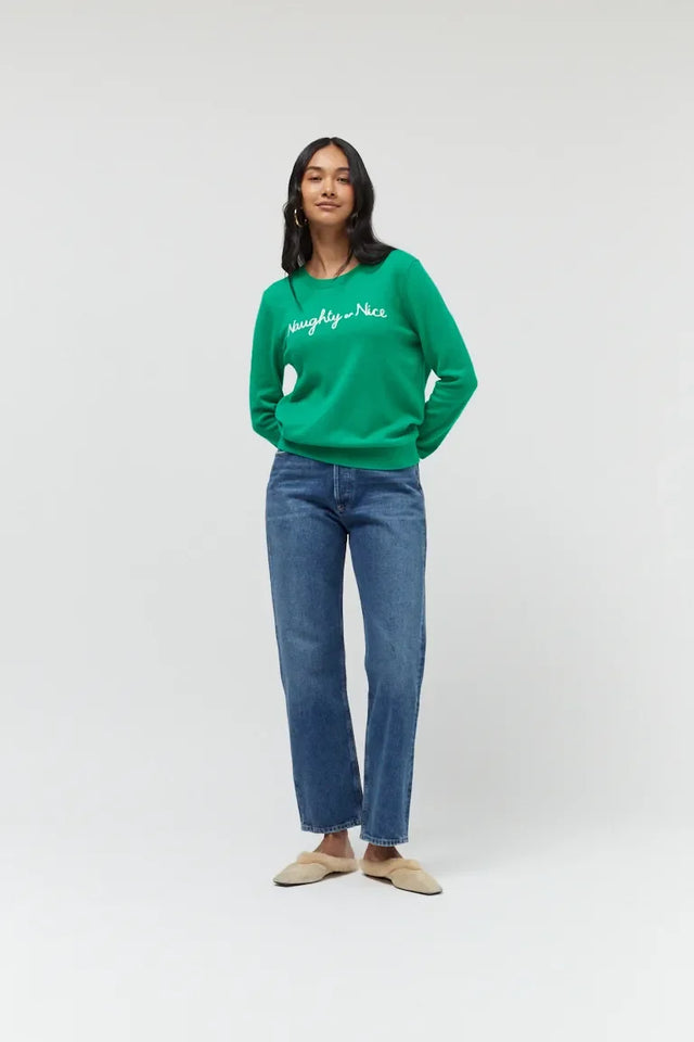 Green Wool-Cashmere Naughty Or Nice Sweater image 3