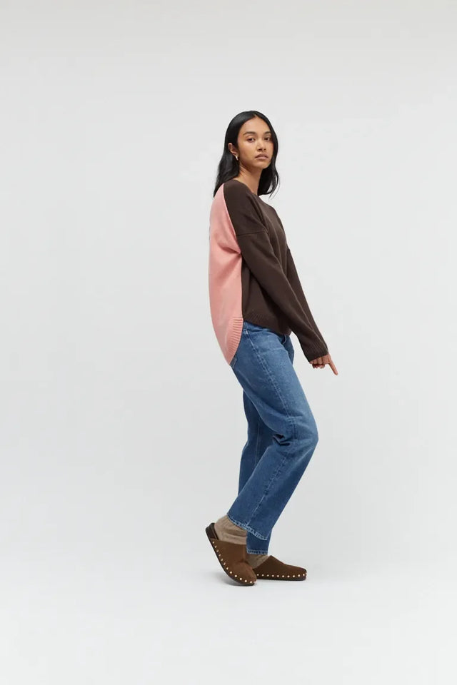 Chocolate Wool-Cashmere Pop Colour Sweater image 2