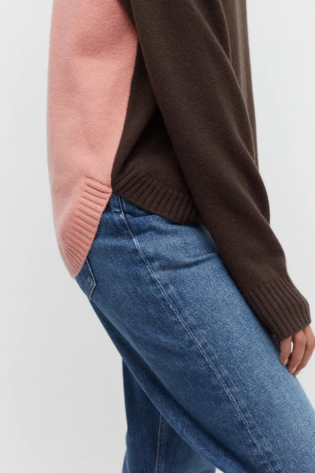 Chocolate Wool-Cashmere Pop Colour Sweater image 4
