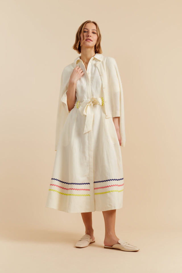 Cream Tencel-Linen Starboard Dress image 3