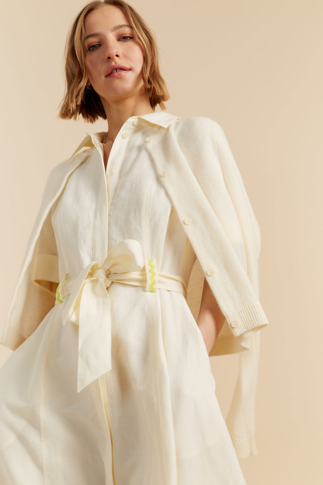 Cream Tencel-Linen Starboard Dress image 2