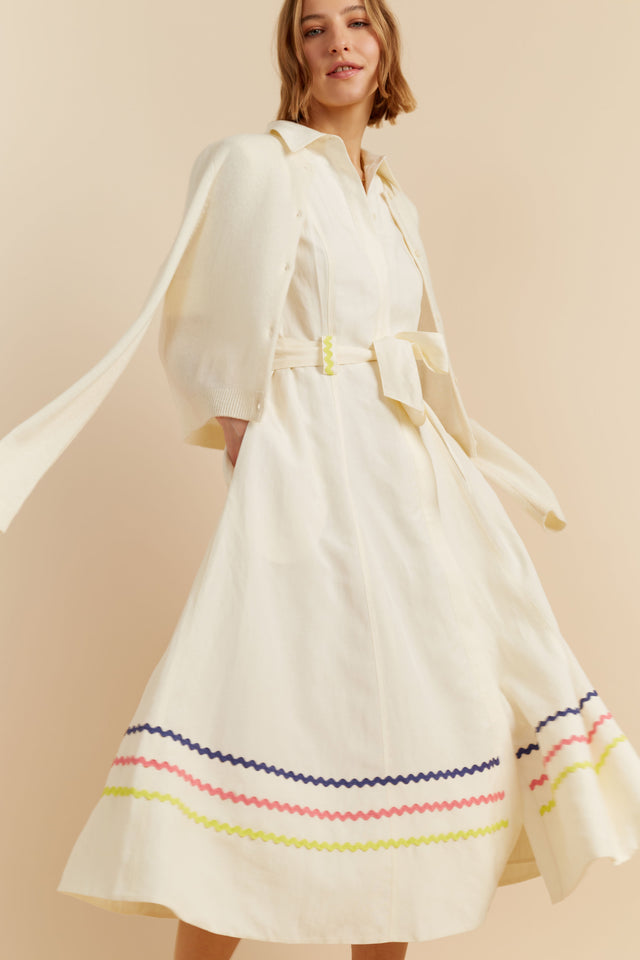 Cream Tencel-Linen Starboard Dress image 4
