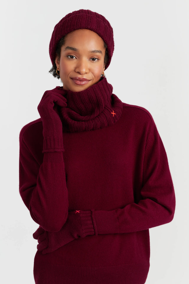 Claret Wool-Cashmere Snood image 2