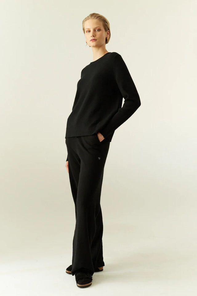 Black Pure Cashmere Boxy Sweater image 2