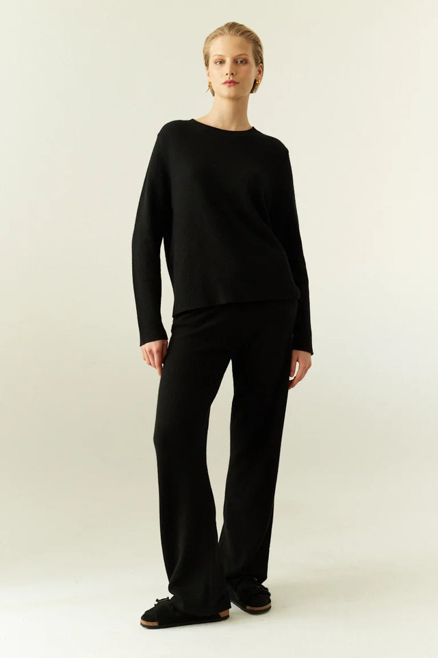 Black Pure Cashmere Boxy Sweater image 4