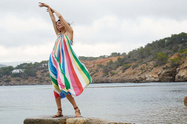 Rainbow Cotton Swing Dress image 7