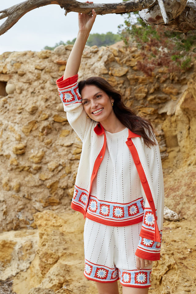 Terracotta Cotton Hand Crochet Shirt image 4