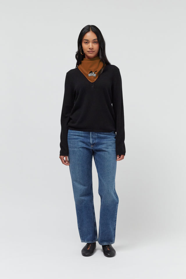 Toffee Wool-Cashmere Mickey Bandana image 2