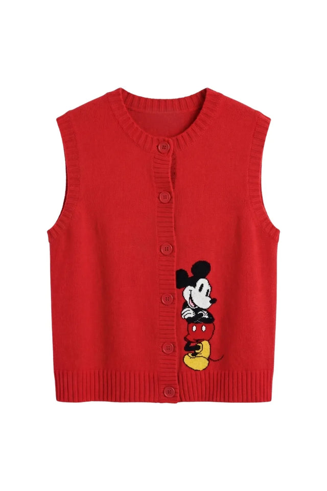 Red Wool-Cashmere Mickey's Waistcoat image 5