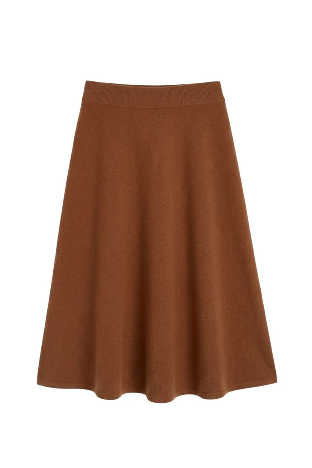 Toffee Wool-Cashmere Mickey & Minnie Peek Pocket Skirt image 2
