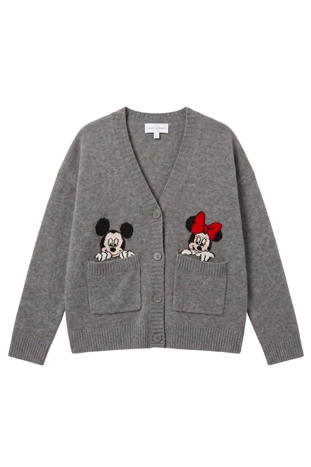 Grey Wool-Cashmere Disney Peek Pocket Cardigan image 6
