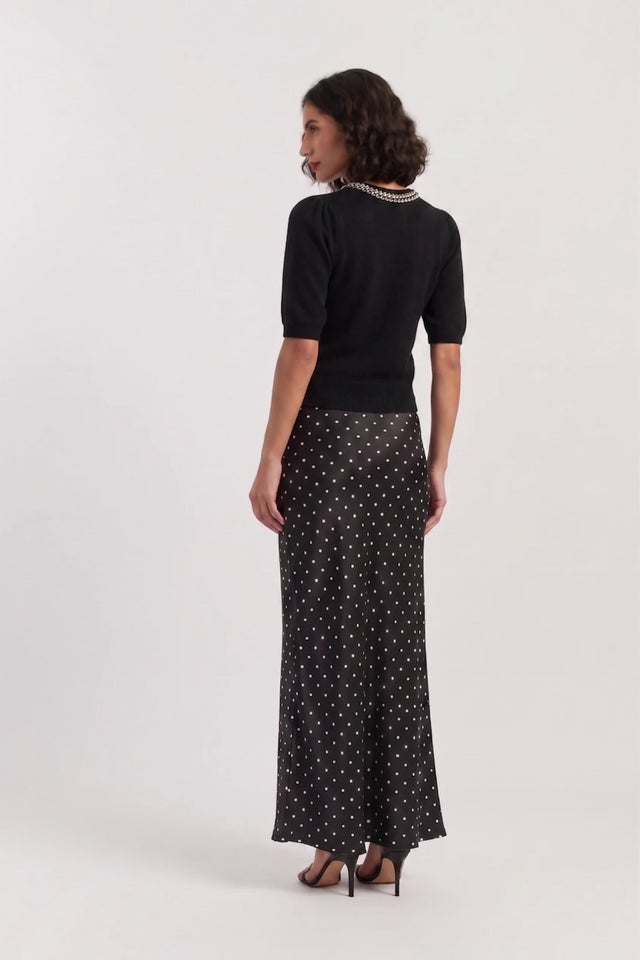 Black Wool-Cashmere Jewel-Neck Knitted Tee image 2