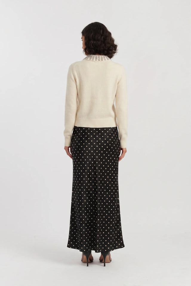 Cream Wool-Cashmere Jewel-Neck Cardigan image 3