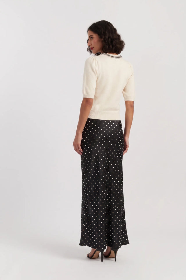 Cream Wool-Cashmere Jewel-Neck Cardigan image 4