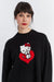 Black Wool-Cashmere Hello Kitty Heart Sweater