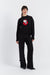 Black Wool-Cashmere Hello Kitty Bow Track Pants