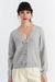 Grey Wool-Cashmere Hello Kitty Bow Cardigan