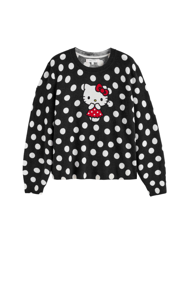 Black Wool-Cashmere Hello Kitty Polka Dot Sweater image 2