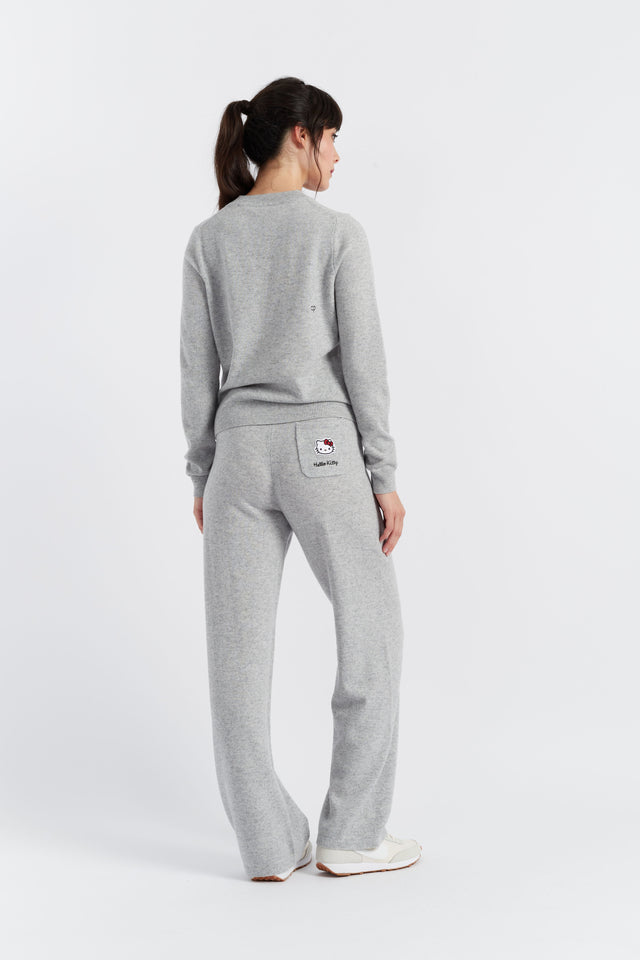 Grey Wool-Cashmere Hello Kitty Track Pants image 1