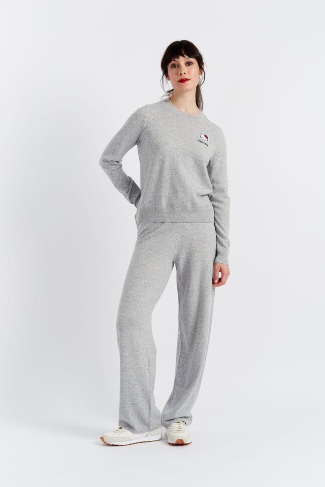 Grey Wool-Cashmere Hello Kitty Track Pants image 3