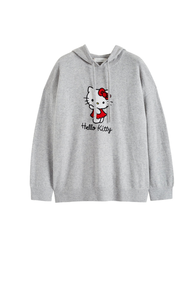 Women's Chinti and Parker Hoodie Grey Wool-Cashmere Hello Kitty Size XS-3L image 2