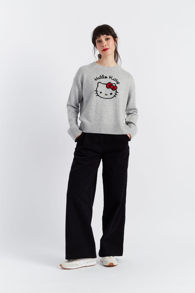 Grey Wool-Cashmere Hello Kitty Sweater image 4