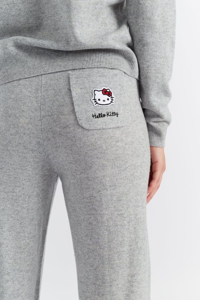 Grey Wool-Cashmere Hello Kitty Track Pants image 4