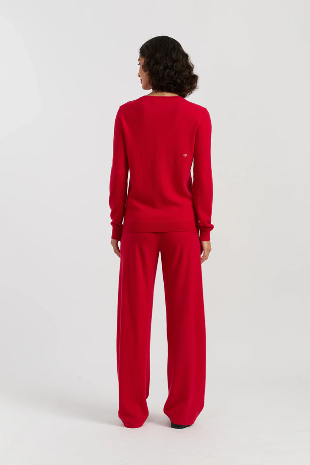 Red Wool-Cashmere Star Tree Sweater image 3