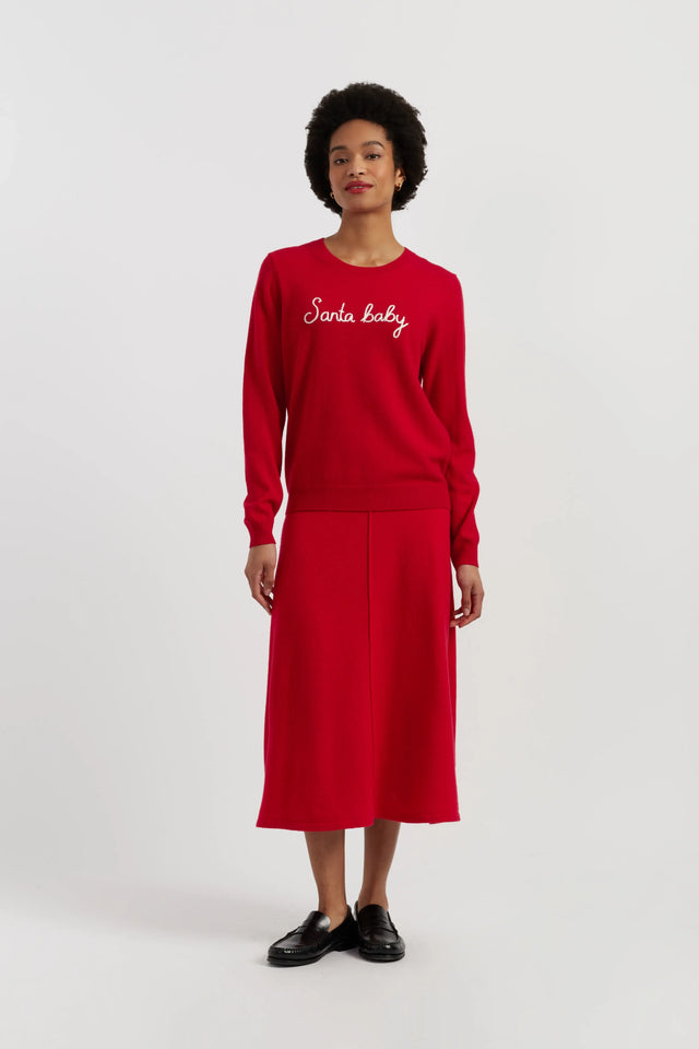 Red Wool-Cashmere Santa Baby Sweater image 2