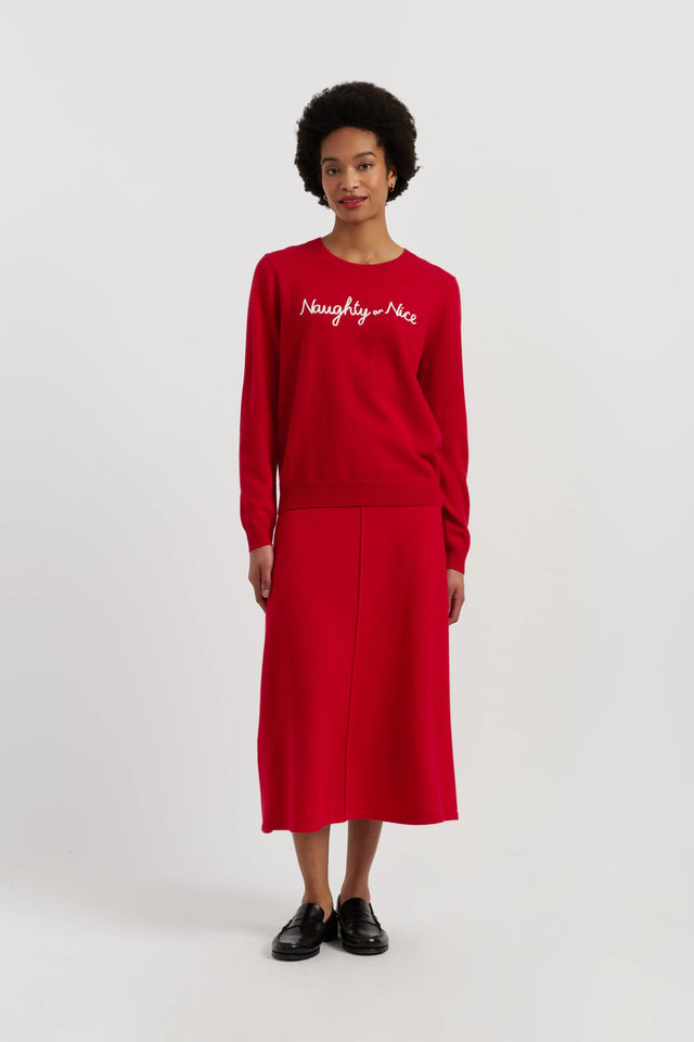 Red Wool-Cashmere Naughty Or Nice Sweater image 2