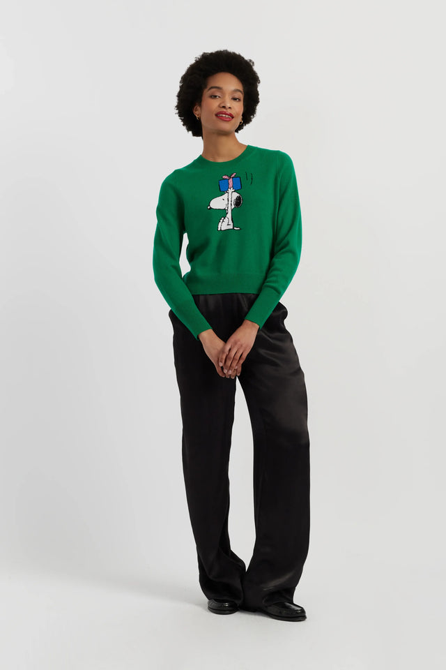 Green Wool-Cashmere Snoopy's Gift Sweater image 2