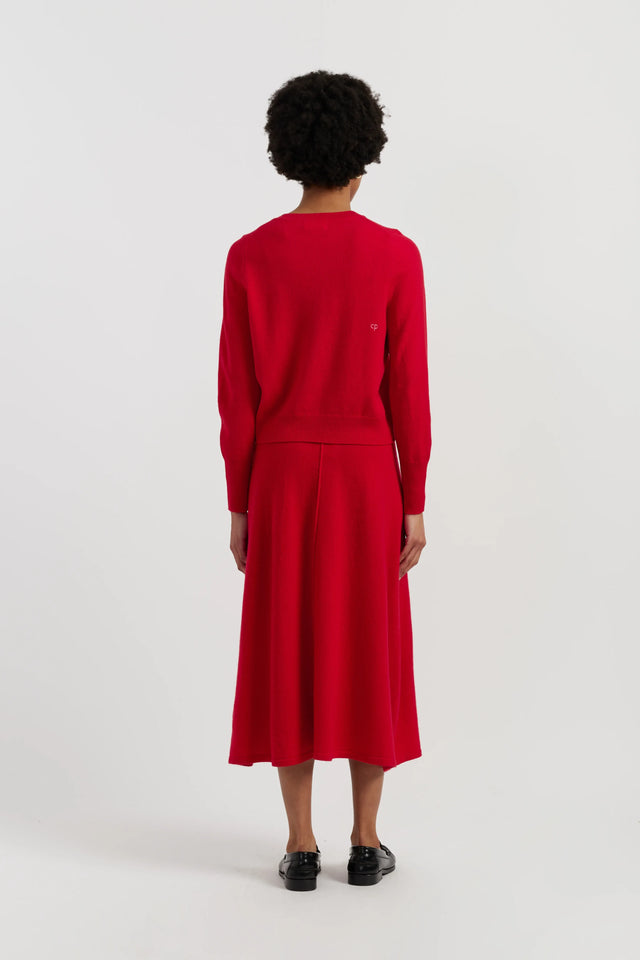 Red Wool-Cashmere Snoopy's Gift Sweater image 3