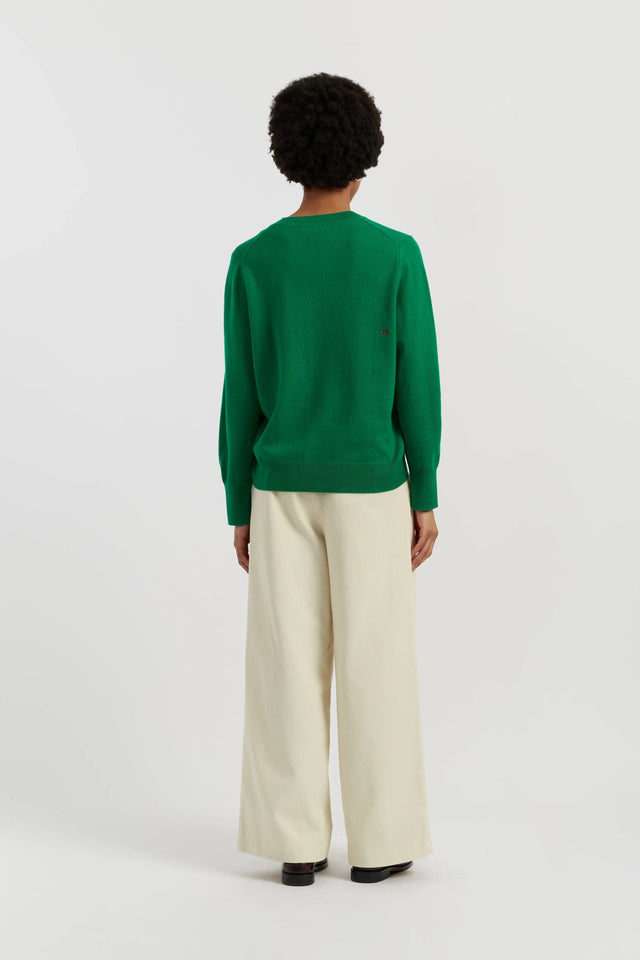 Green Wool-Cashmere Snoopy Santa Sweater image 3