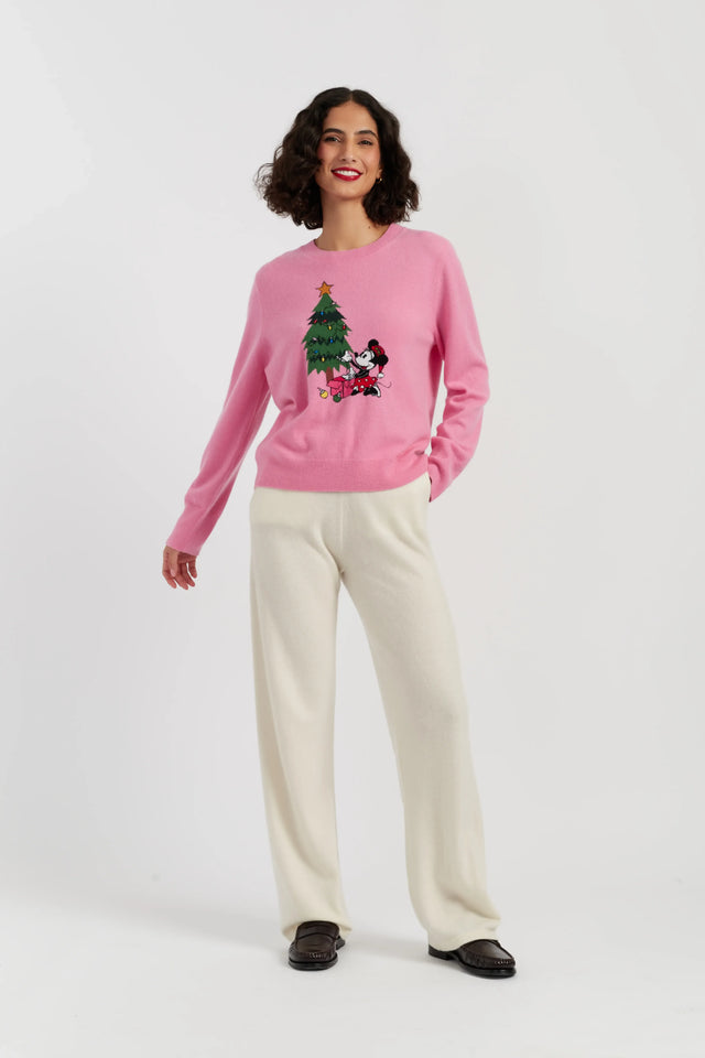 Pink Wool-Cashmere Minnie Christmas Sweater image 3