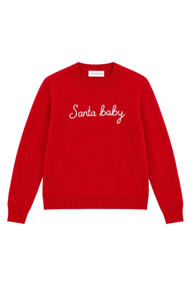 Red Wool-Cashmere Santa Baby Sweater image 4
