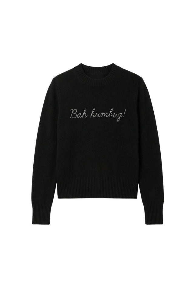Black Wool-Cashmere Bah Humbug Sweater image 4