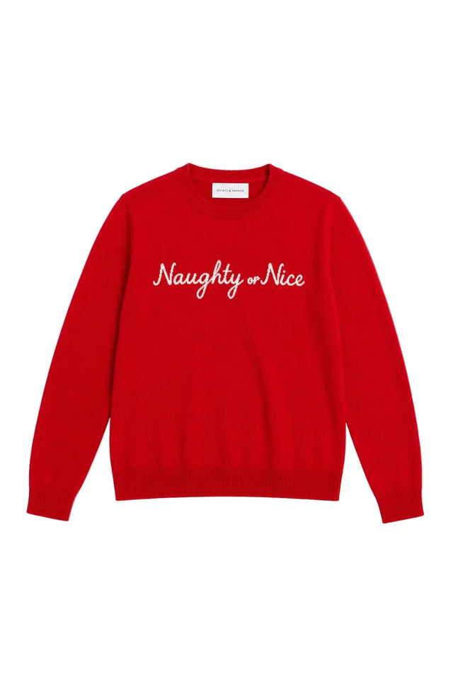 Red Wool-Cashmere Naughty Or Nice Sweater image 4
