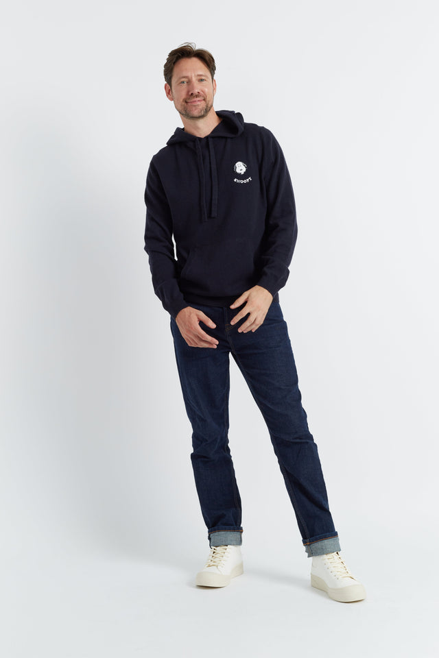 Navy Wool-Cashmere Men's Snoopy Hoodie image 4