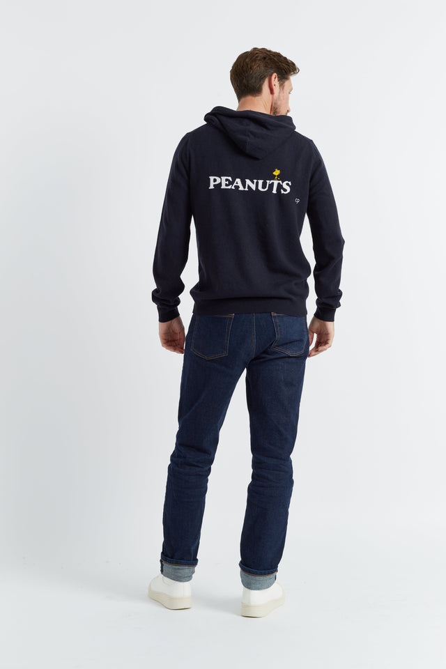 Navy Wool-Cashmere Men's Snoopy Hoodie image 3