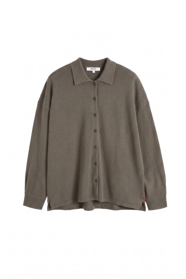 Grey Wool-Cashmere Relaxed Shirt image 5