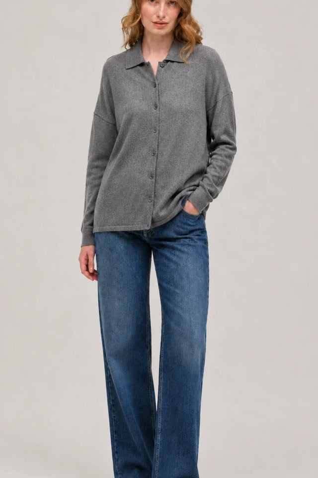 Grey Wool-Cashmere Relaxed Shirt image 2