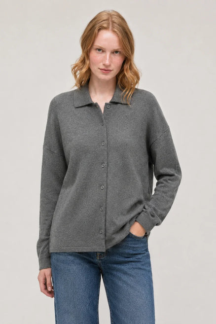 Grey Wool-Cashmere Relaxed Shirt