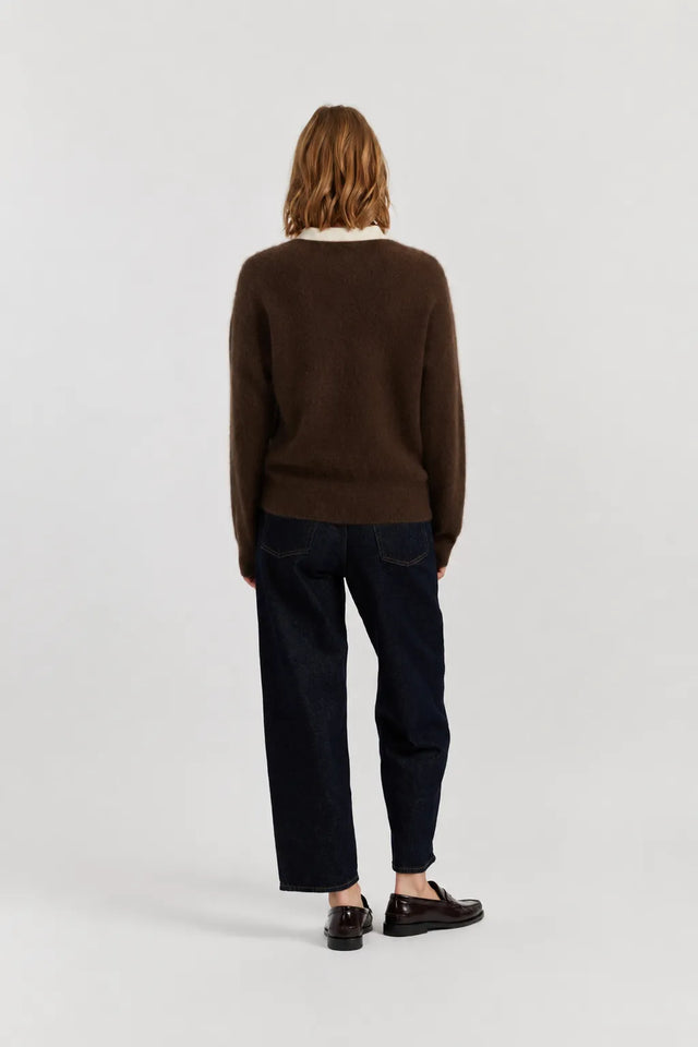 Chocolate Pure Merino Polo Tee image 2