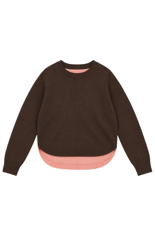 Chocolate Wool-Cashmere Pop Colour Sweater image 5