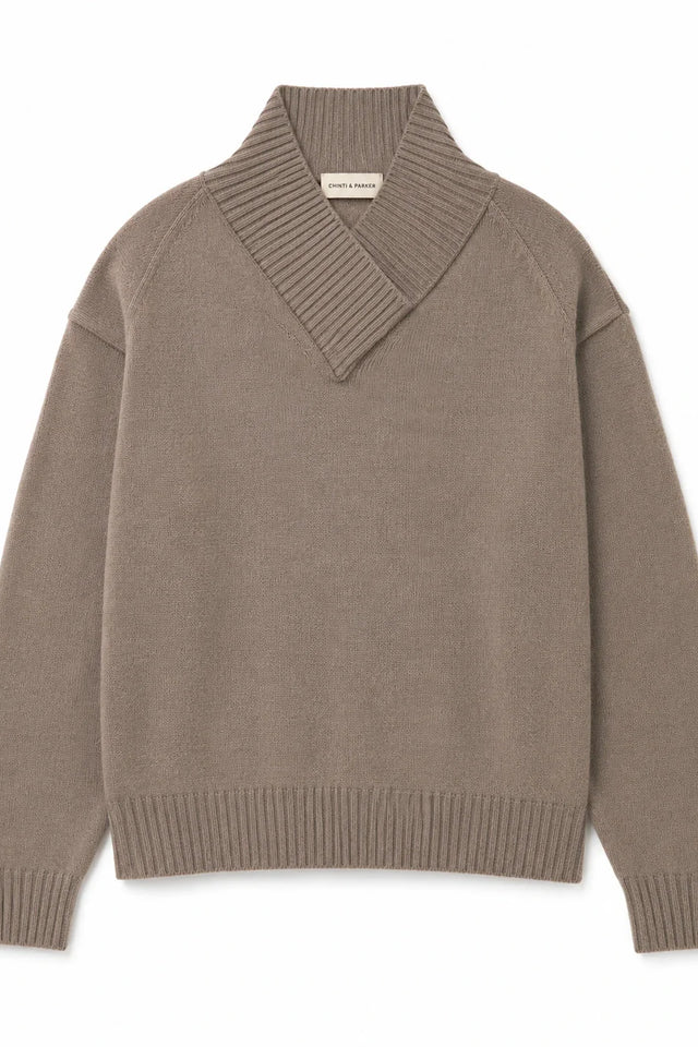 Warm-Oatmeal Pure Cashmere Soft Wrap Sweater image 4