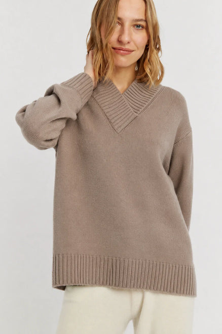 Warm-Oatmeal Pure Cashmere Soft Wrap Sweater