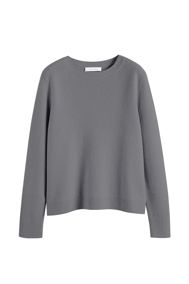 Mid-Grey Pure Cashmere Boxy Sweater image 4