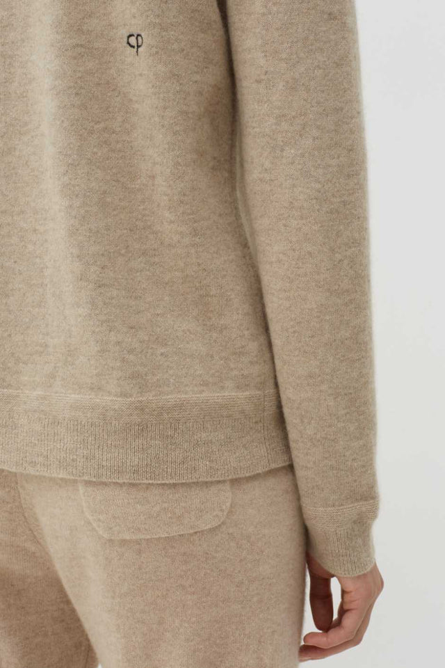Oatmeal Pure Cashmere Crew Sweater image 5