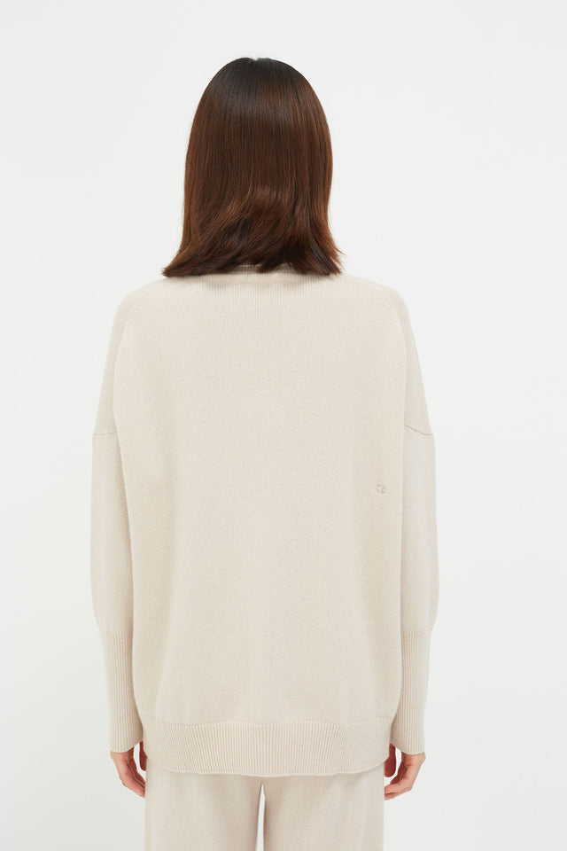 Bone Cashmere Rollneck Sweater image 3